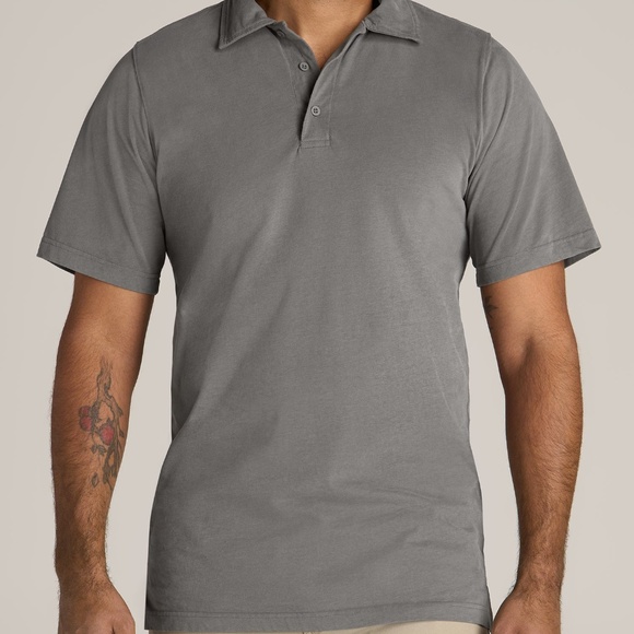 American Tall LJ&S Ultra Soft Short Sleeve Cotton Polo for Tall Men in Vintage P - Picture 1 of 3
